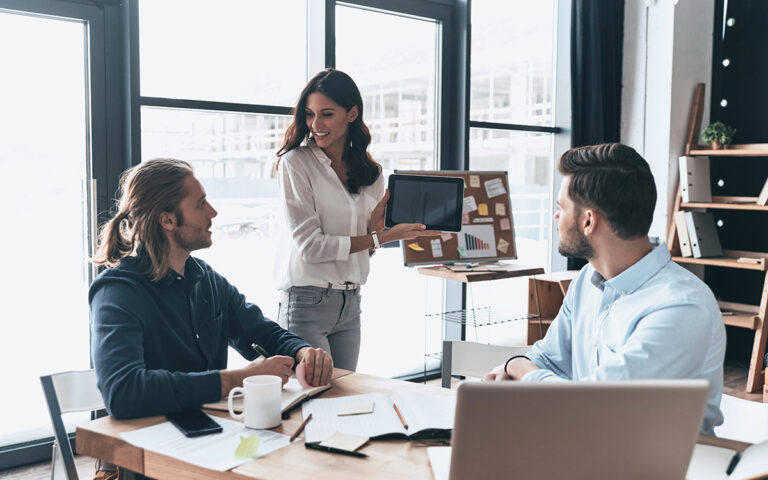 Dan Herbatschek from Insight to Innovation: Transforming Analytics into Real-World Impact business team analytics meeting at the office